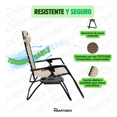 Silla Plegable Para Jardin Inmatmex 2 Piezas Playa