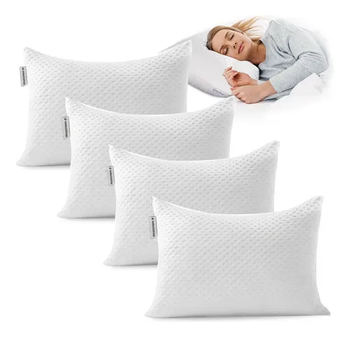 Set De 4 Almohadas Memory Foam Gel Cómoda Suave Ajustable