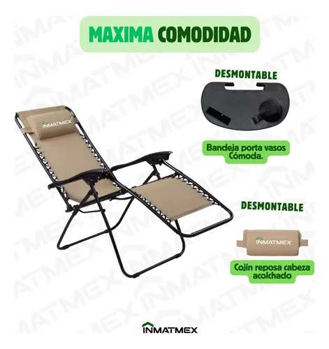 Silla Plegable Para Jardin Inmatmex 2 Piezas Playa