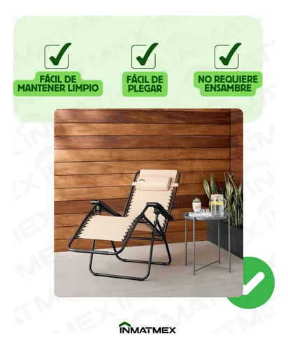 Silla Plegable Para Jardin Inmatmex 2 Piezas Playa