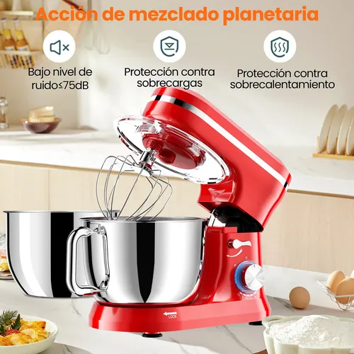 Batidoras de pedestal Karingbee KB-1510H 10+p velocidades 660w con 6.5qt+5qt tazón de acero inoxidable y 6 accesorios