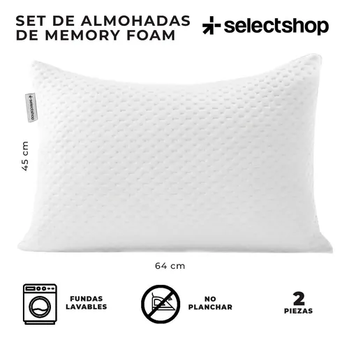 Set De 4 Almohadas Memory Foam Gel Cómoda Suave Ajustable