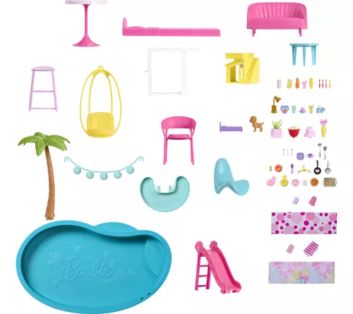 Casa de Muñecas Barbie Nueva Casa de los Sueños HMX10 color rosa con 3 pisos y más de 75 accesorios