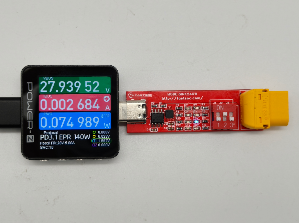 PowerPi XT60接口大电流双向数显表，支持实时温湿度检测