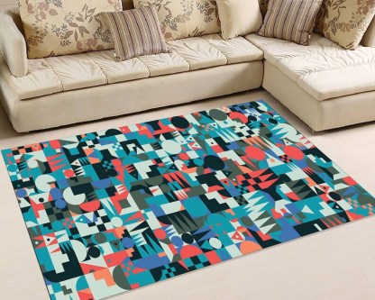 Abstract Camouflage Rug – Washable Modern Art Print Area Carpet