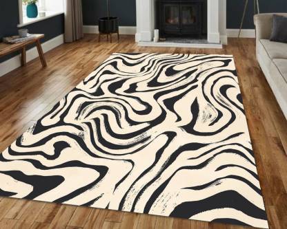 Abstract Zebra Pattern Rug – Monochrome Modern Art-Inspired Carpet