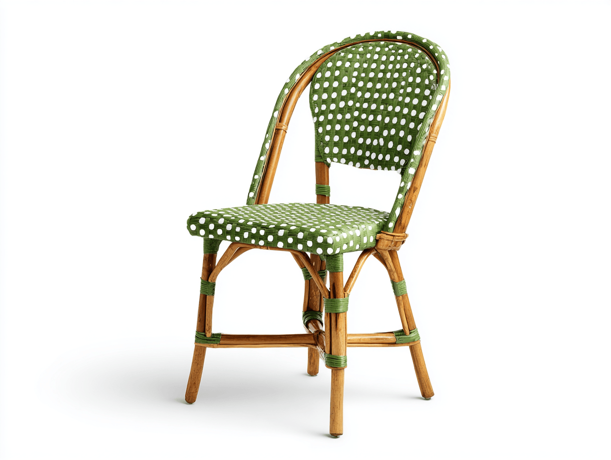 Silla de comedor de jardín ratán sintético – verde – diseño clásico bistró