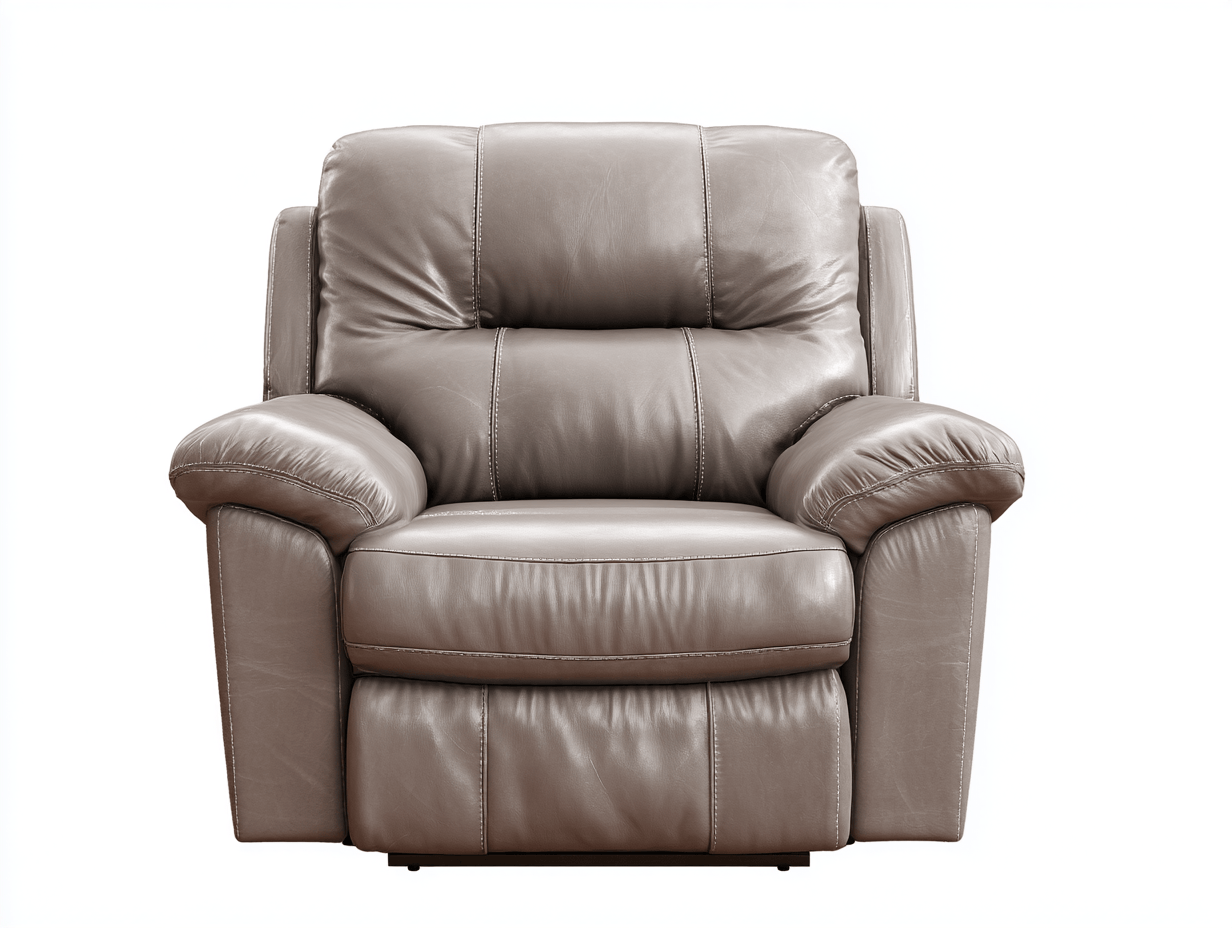 Sillón relax tapizado en piel sintética 102×98×95 cm – gris – con reclinación manual