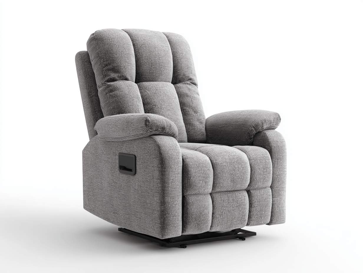 Sillón relax de tela 105×101×106 cm – gris – reclinable con función elevadora
