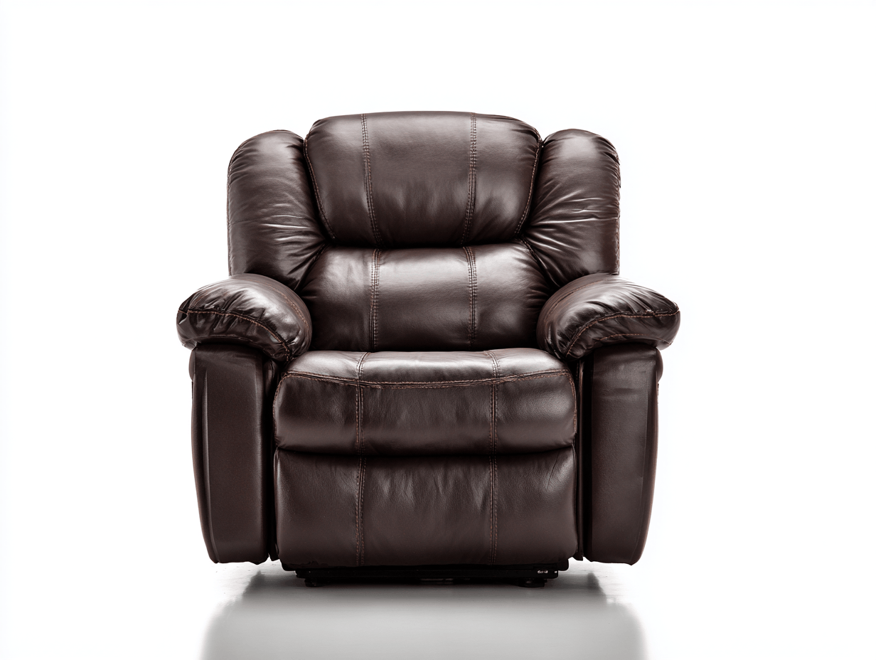 Sillón relax de piel 101×96×102 cm – marrón – reclinable acolchado