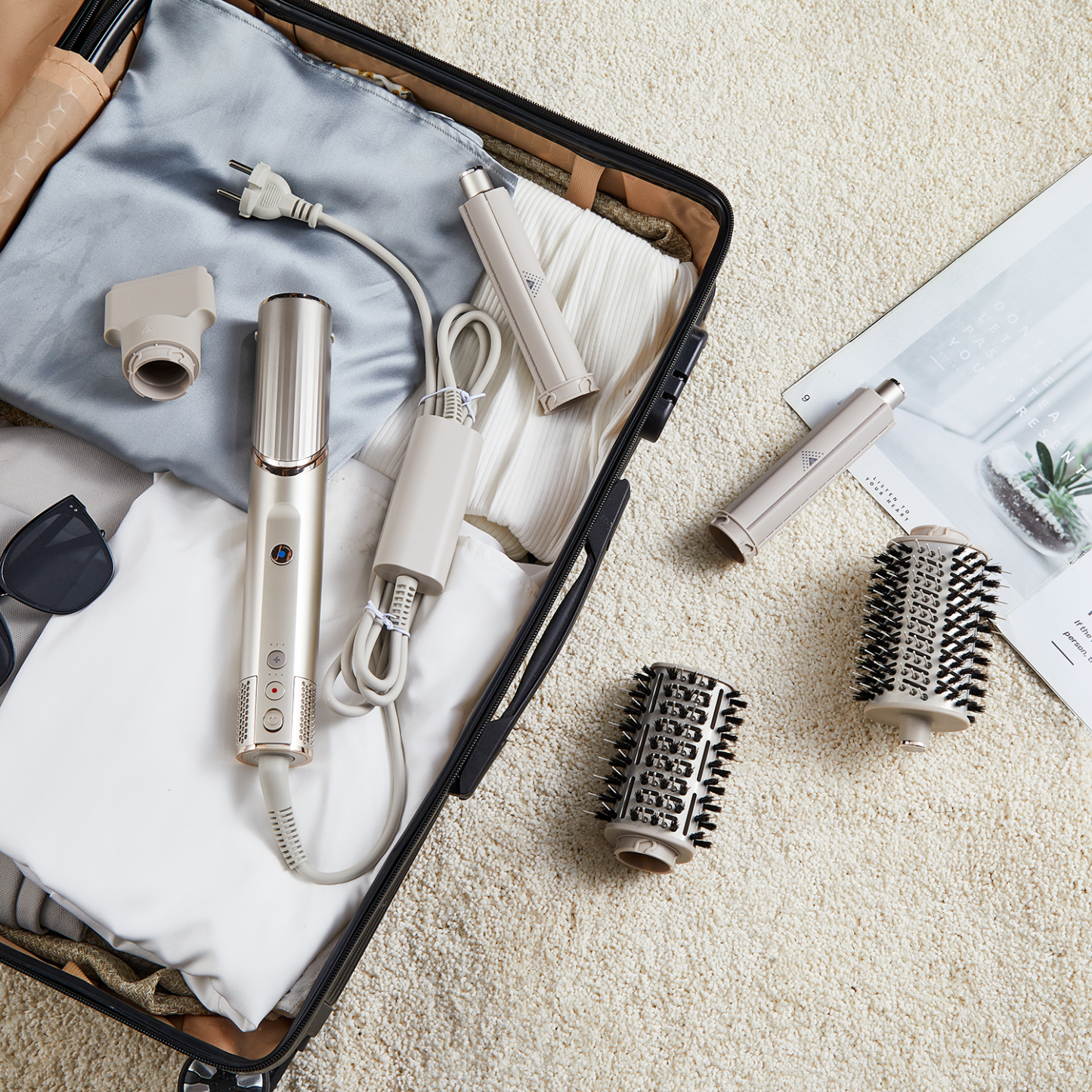 SaharaCurl Shark BT3 | 5-i-1 Varmluftsstylare med Automatiska Lockar | Snabb Torkning Utan Värmeskador