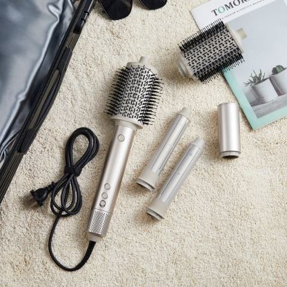 SaharaCurl RQ30 | Automatisk 5-i-1 Varmluftsborste med Locktång | 110 000 varv/min för Snabb Torkning | Ger Frizzyfria Lockar & Volym