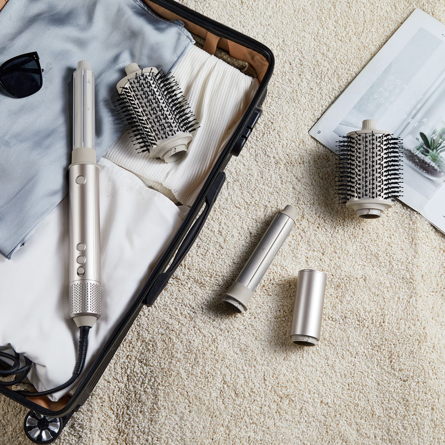 SaharaCurl RQ30 | Automatisk 5-i-1 Varmluftsborste med Locktång | 110 000 varv/min för Snabb Torkning | Ger Frizzyfria Lockar & Volym