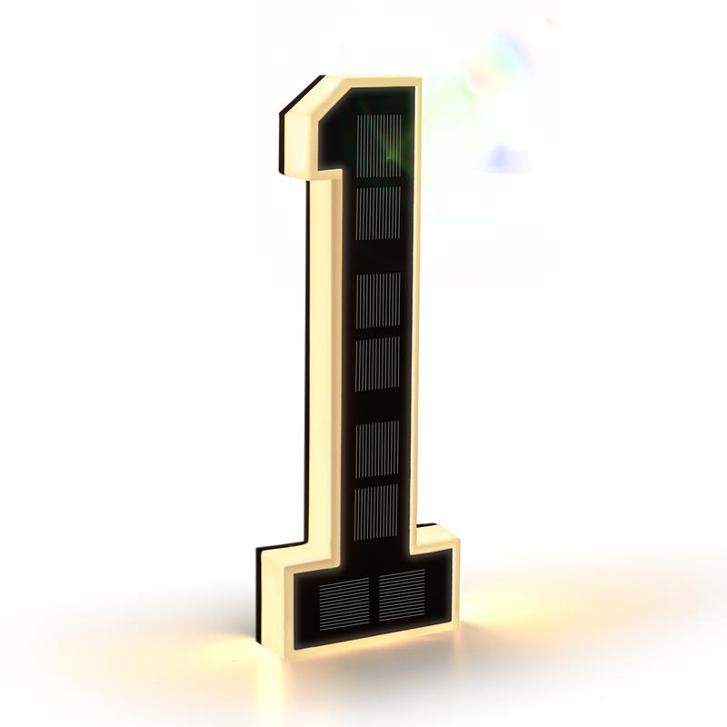 Solar Lighted House Numbers 9 Inch Waterproof LED Address Signs,DIY personalisation.Modern Farmhouse Illuminated Sign Light