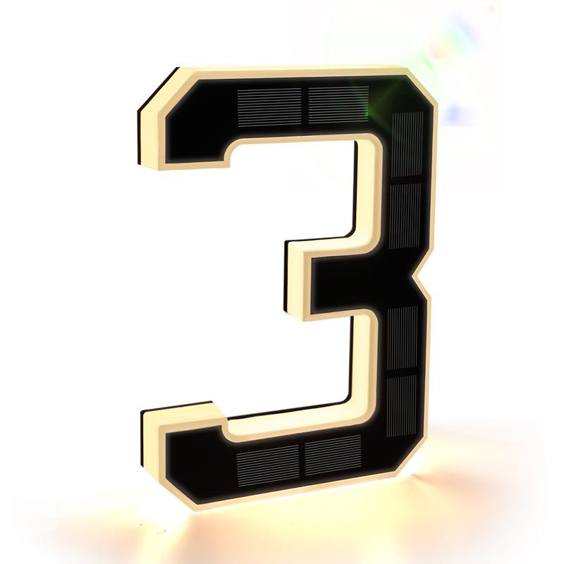 Solar Lighted House Numbers 9 Inch Waterproof LED Address Signs,DIY personalisation.Modern Farmhouse Illuminated Sign Light