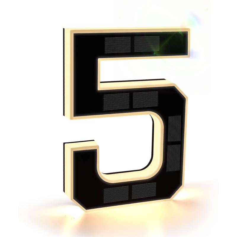 Solar Lighted House Numbers 9 Inch Waterproof LED Address Signs,DIY personalisation.Modern Farmhouse Illuminated Sign Light