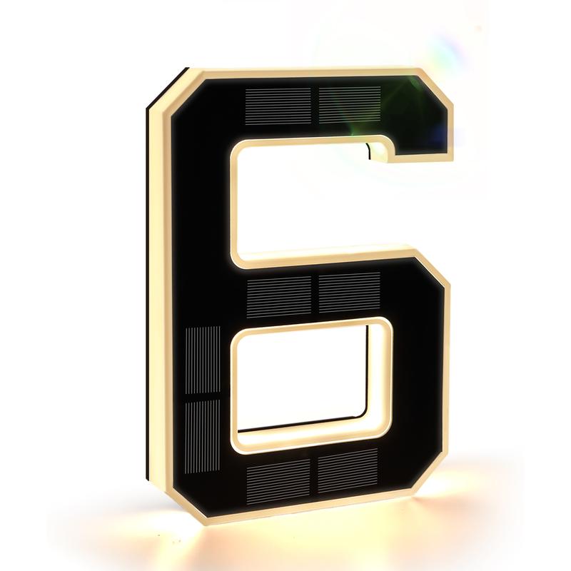 Solar Lighted House Numbers 9 Inch Waterproof LED Address Signs,DIY personalisation.Modern Farmhouse Illuminated Sign Light