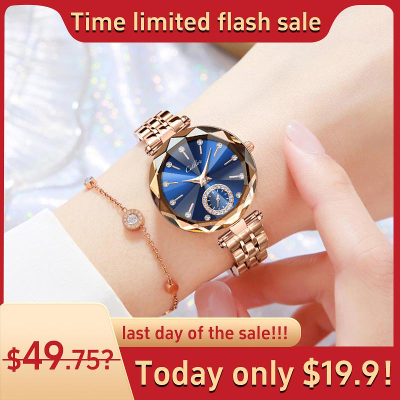 Luxury Waterproof Quartz Watch for women withDiamond-Cut Glass, Elegant Round Dial.Adjustable Strap -A Perfect Gift and FashionStatement