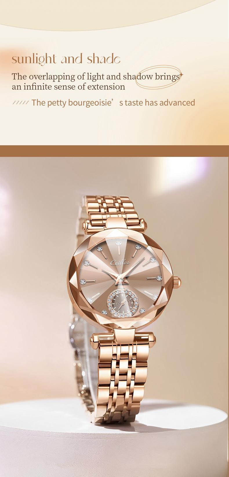 Luxury Unisex Crystal Diamond Watches Rose Gold Watch Diamond Dial Easy ReadTime Watch Elegant Dress Watch Bracelet Waterproof Watch