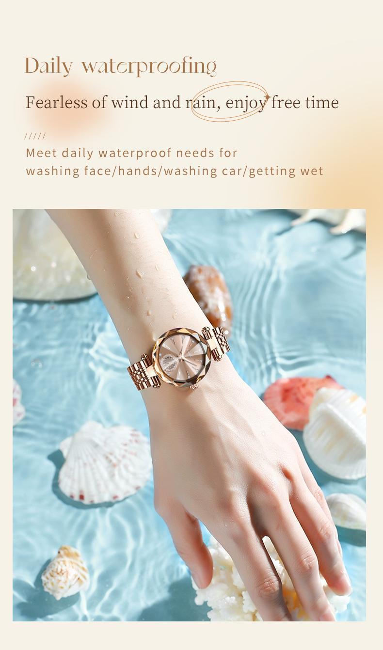 Luxury Unisex Crystal Diamond Watches Rose Gold Watch Diamond Dial Easy ReadTime Watch Elegant Dress Watch Bracelet Waterproof Watch