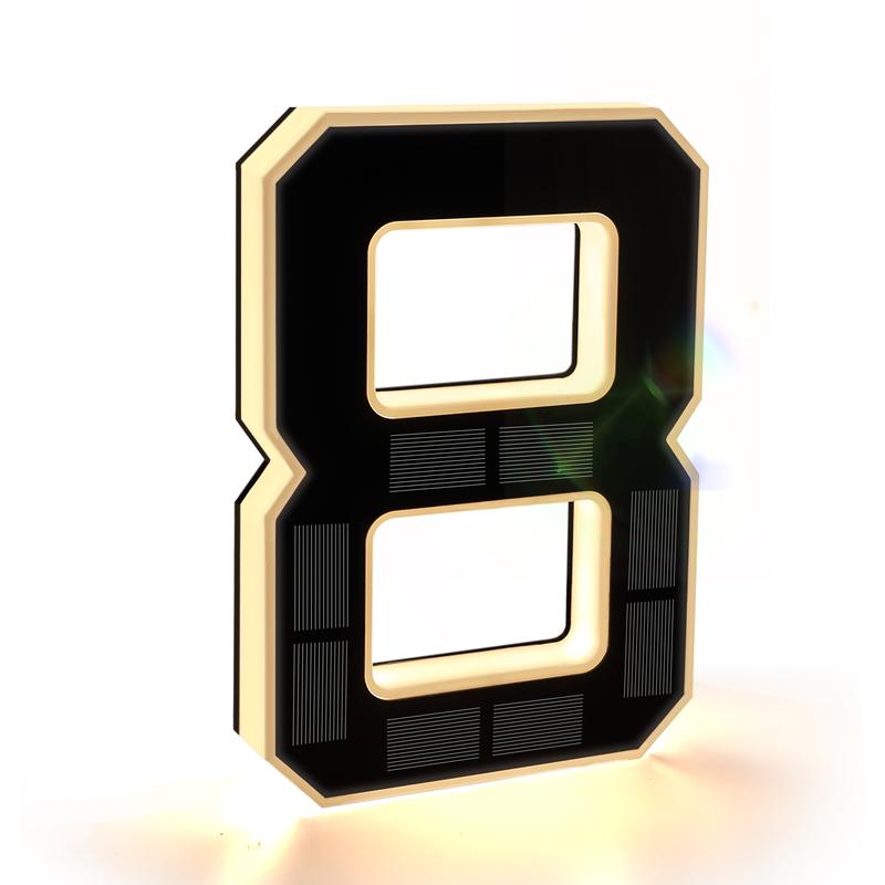 Solar Lighted House Numbers 9 Inch Waterproof LED Address Signs,DIY personalisation.Modern Farmhouse Illuminated Sign Light