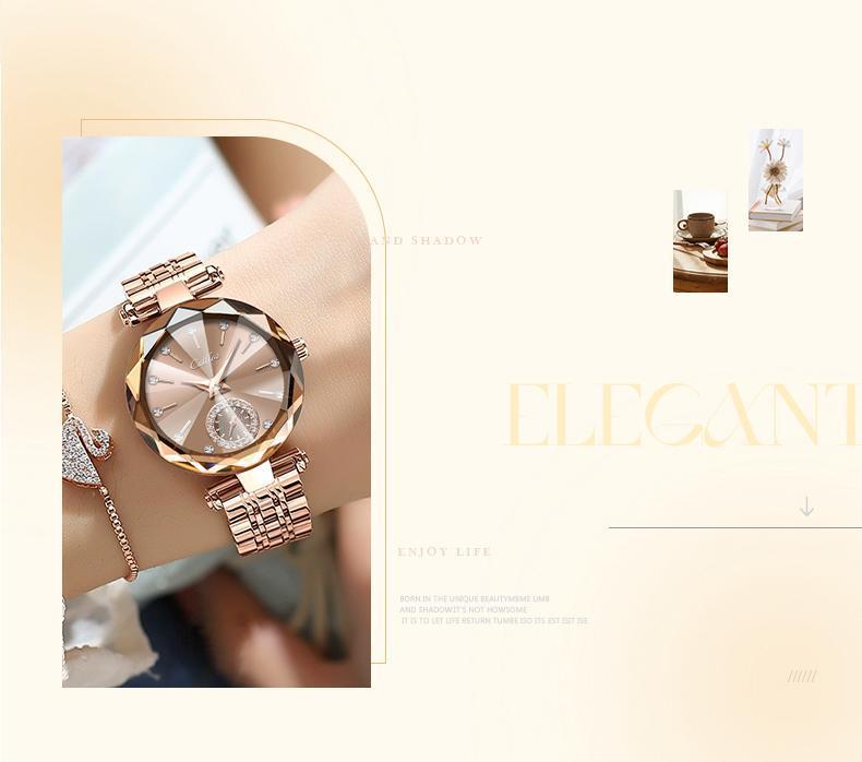 Luxury Unisex Crystal Diamond Watches Rose Gold Watch Diamond Dial Easy ReadTime Watch Elegant Dress Watch Bracelet Waterproof Watch