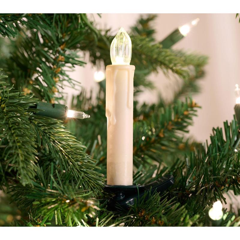 Set of 10 Clip-On Ivory Candles