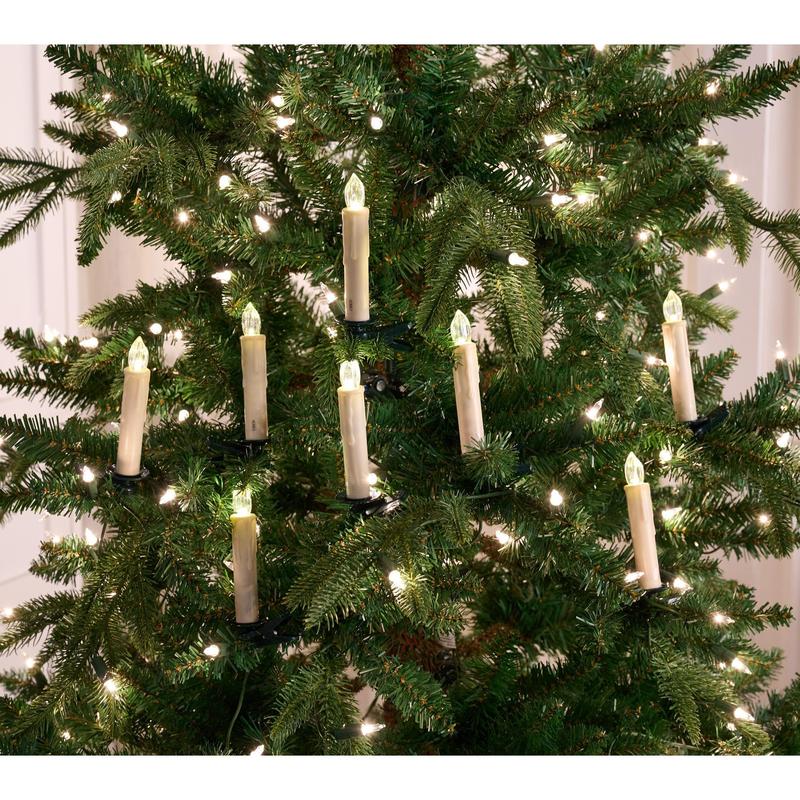Set of 10 Clip-On Ivory Candles