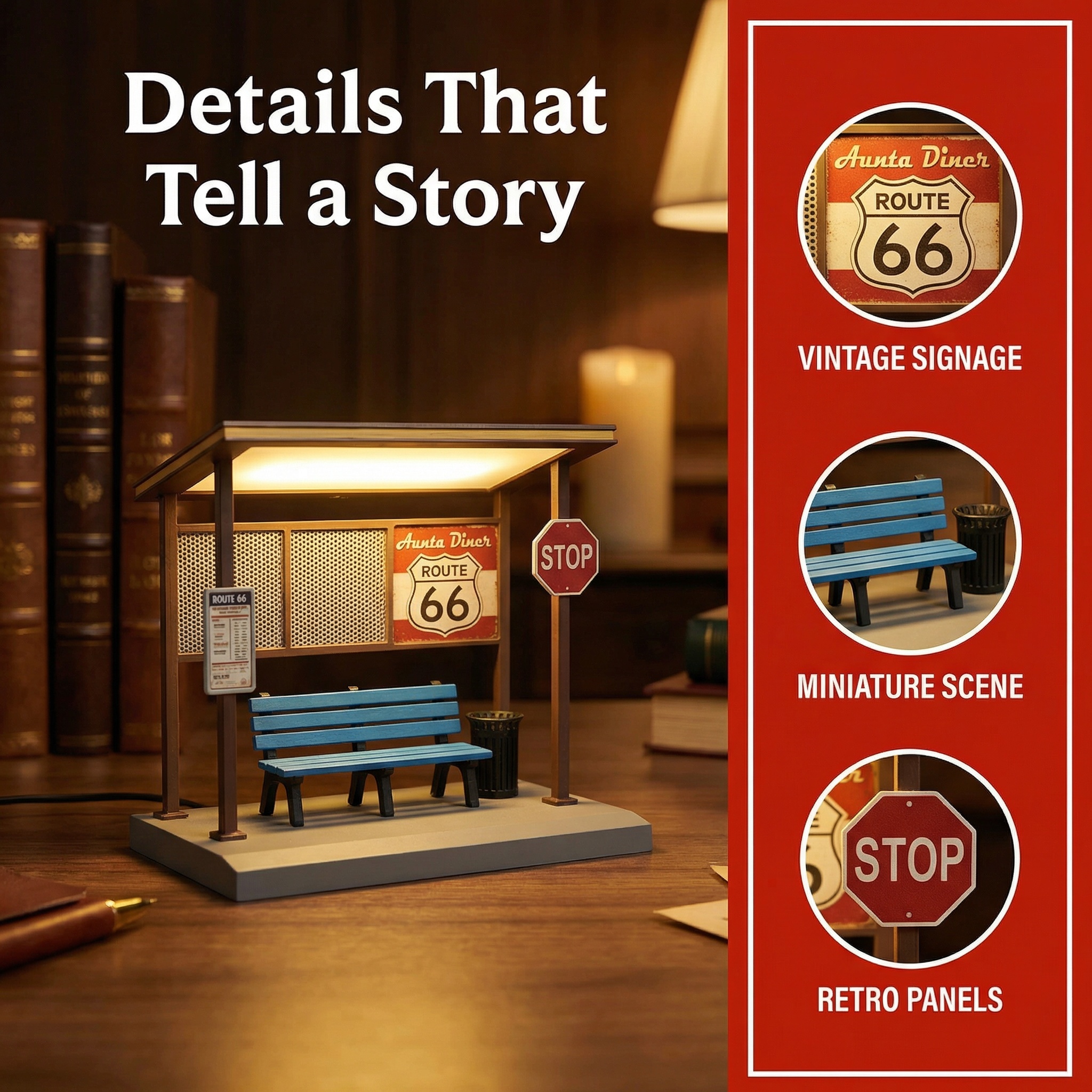 Route 66 Bus Stop Lamp