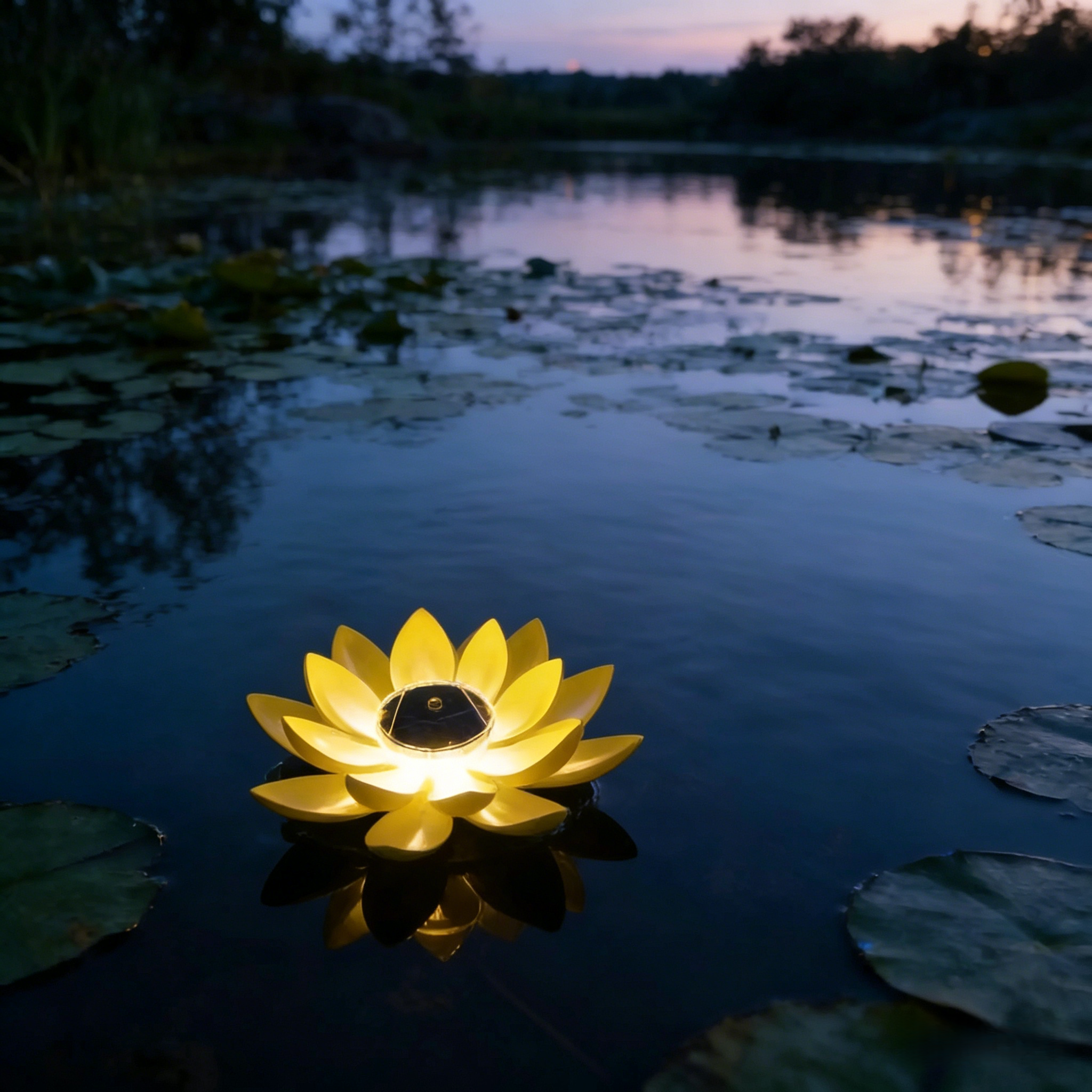 Floating Solar Lotus Lights for Pond, Pool & Garden