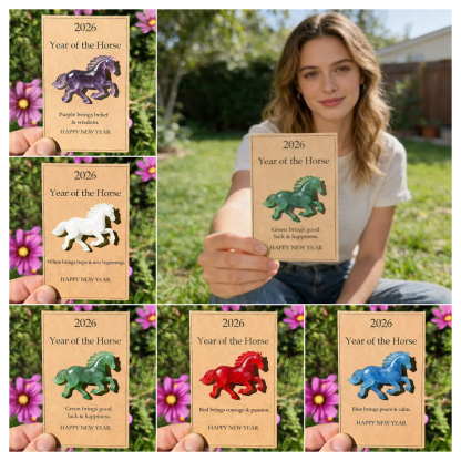 Handmade 2026 Year of the Horse Transparent Resin Horse – New Year & Spring Gift for Sisters, Friends & Mom