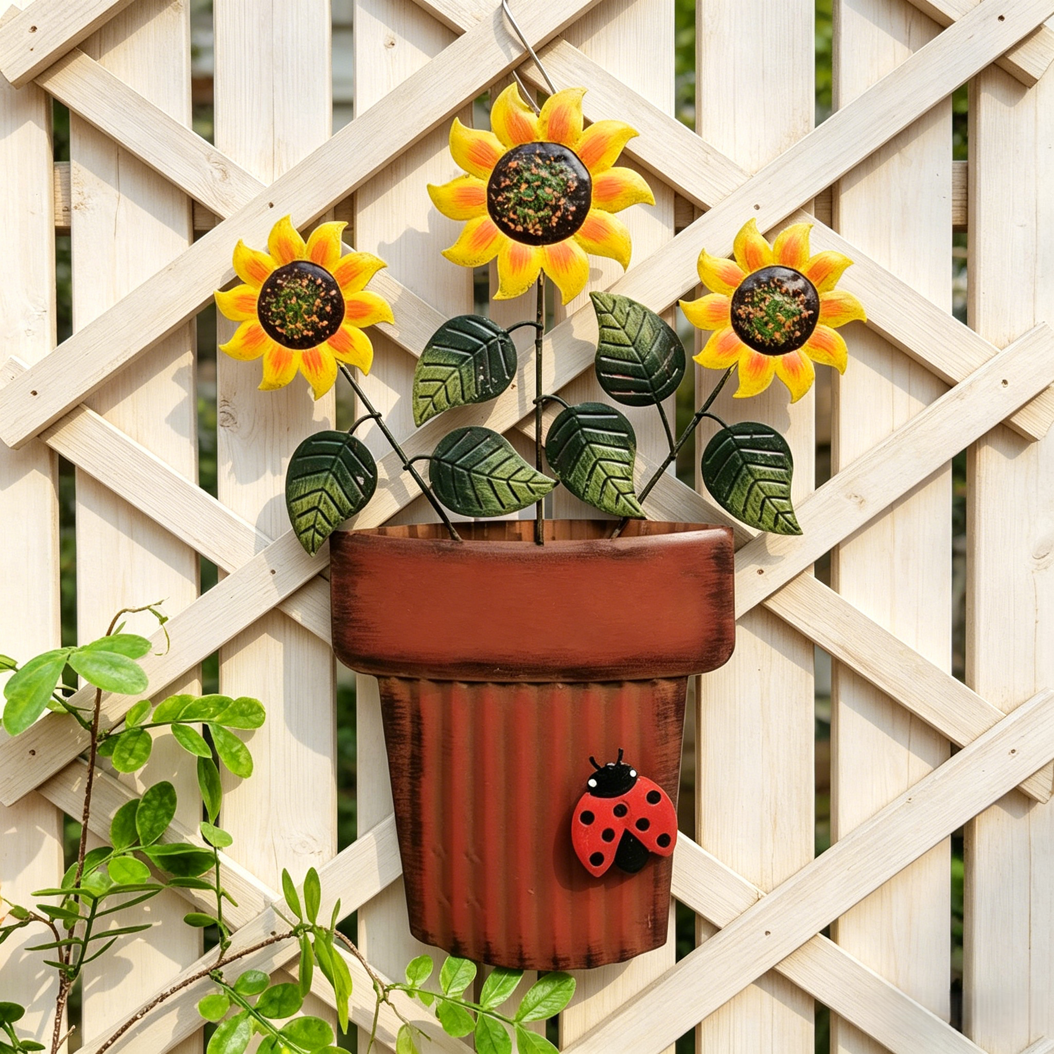 Corrugated Cardboard Metal Planters for Garden Decor: Hanging or Standing for Outdoor Use