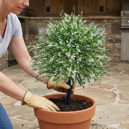 Artificial Lavender with Ground Stake 