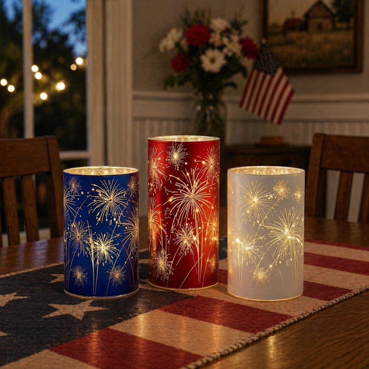 Set of 3 Celebration Firework Lanterns