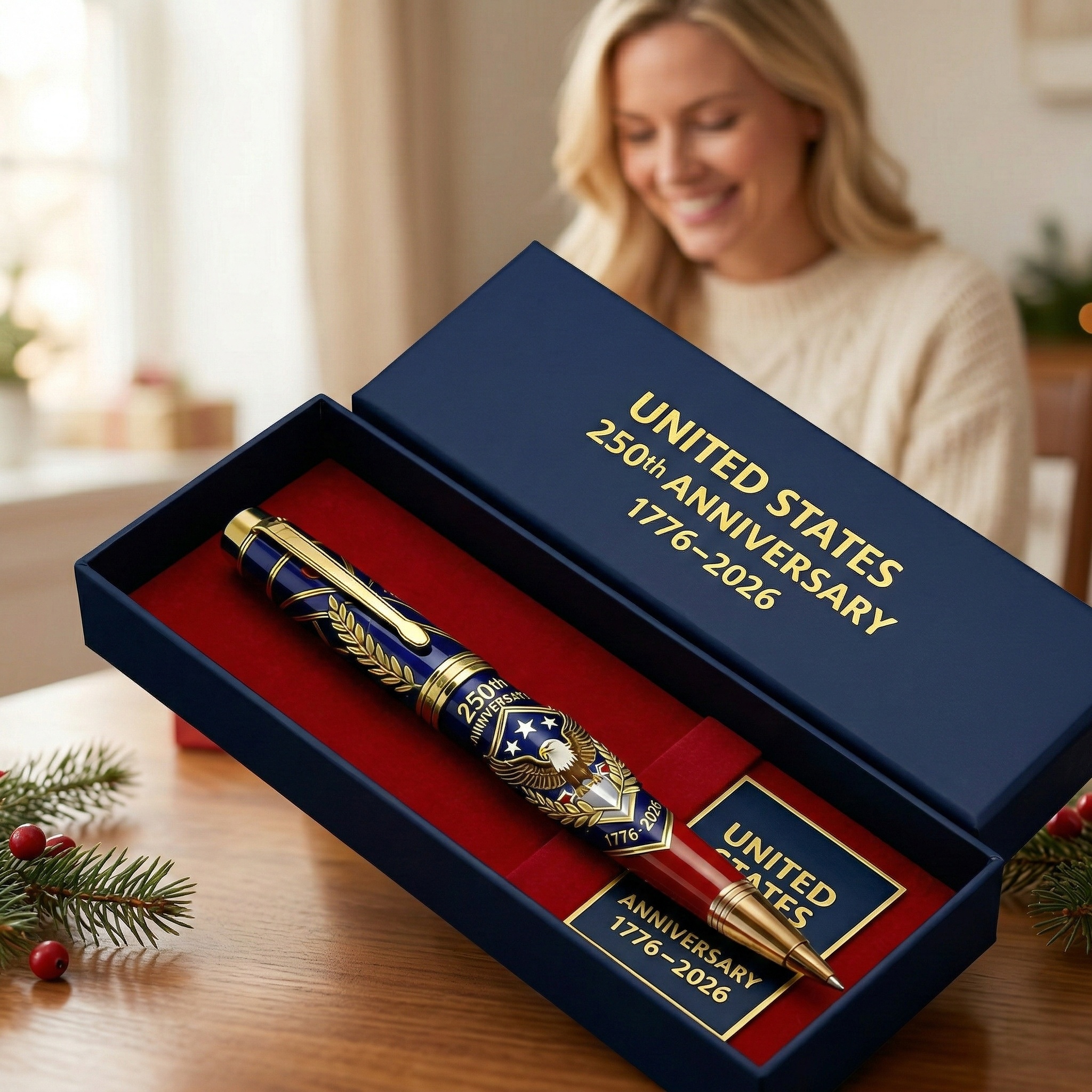 USA 250th Anniversary Commemorative Ballpoint Pen – Patriotic Collectible Gift with Premium Gift Box