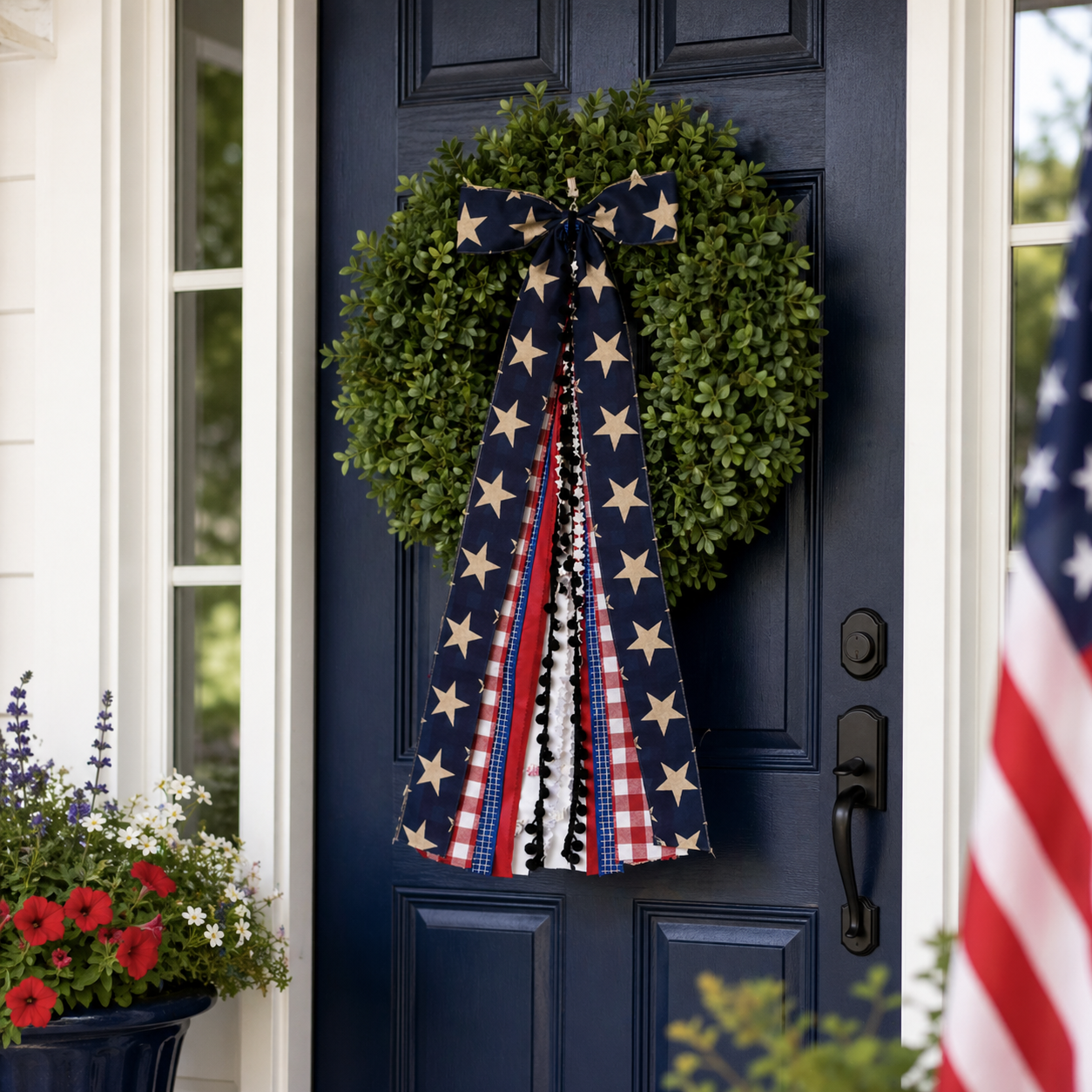 8-Ribbon Americana Star Bow with Metal Clip