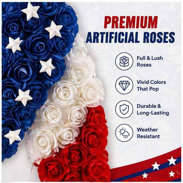 Independence Day Five-Pointed Star Artificial Flower Wreath
