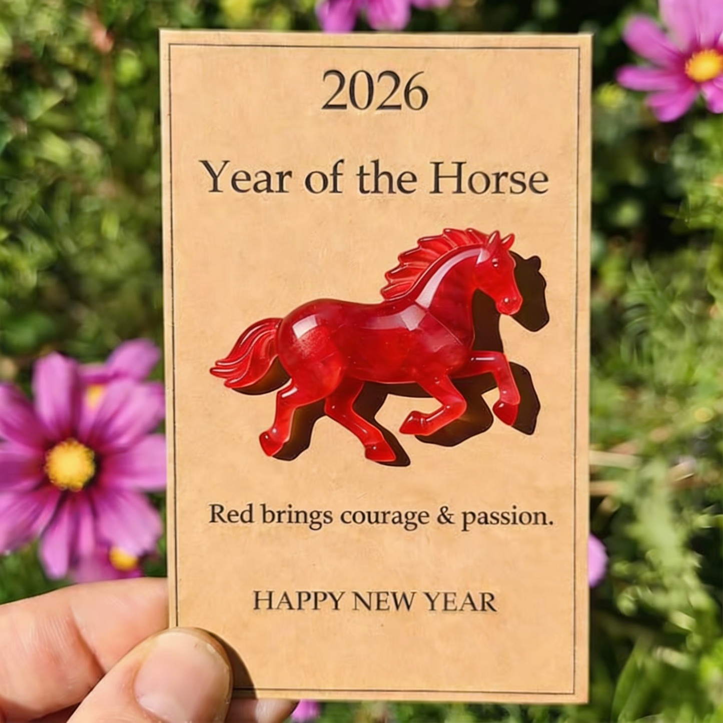 Handmade 2026 Year of the Horse Transparent Resin Horse – New Year & Spring Gift for Sisters, Friends & Mom