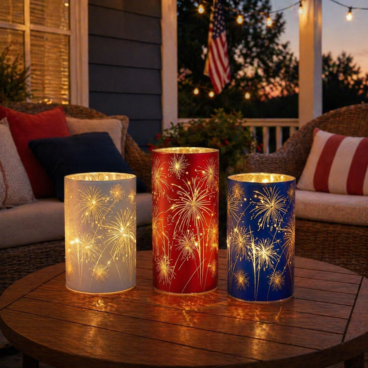 Set of 3 Celebration Firework Lanterns