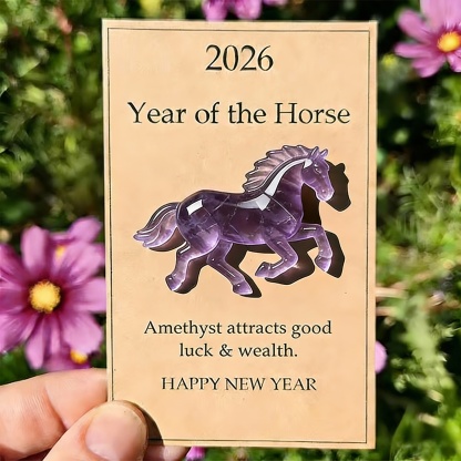 Handmade 2026 Year of the Horse Transparent Resin Horse – New Year & Spring Gift for Sisters, Friends & Mom