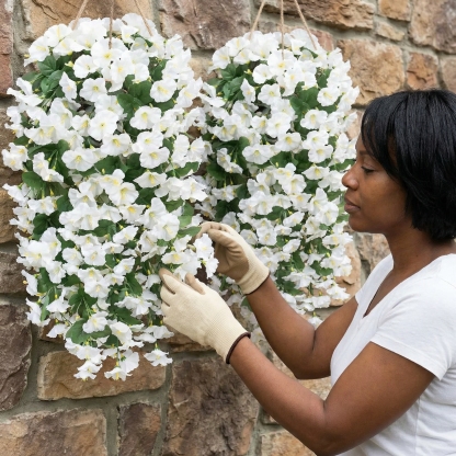 Artificial Faux Hanging Flowers Plants - UV resistant, Waterproof, Windproof , No watering , No wilting 