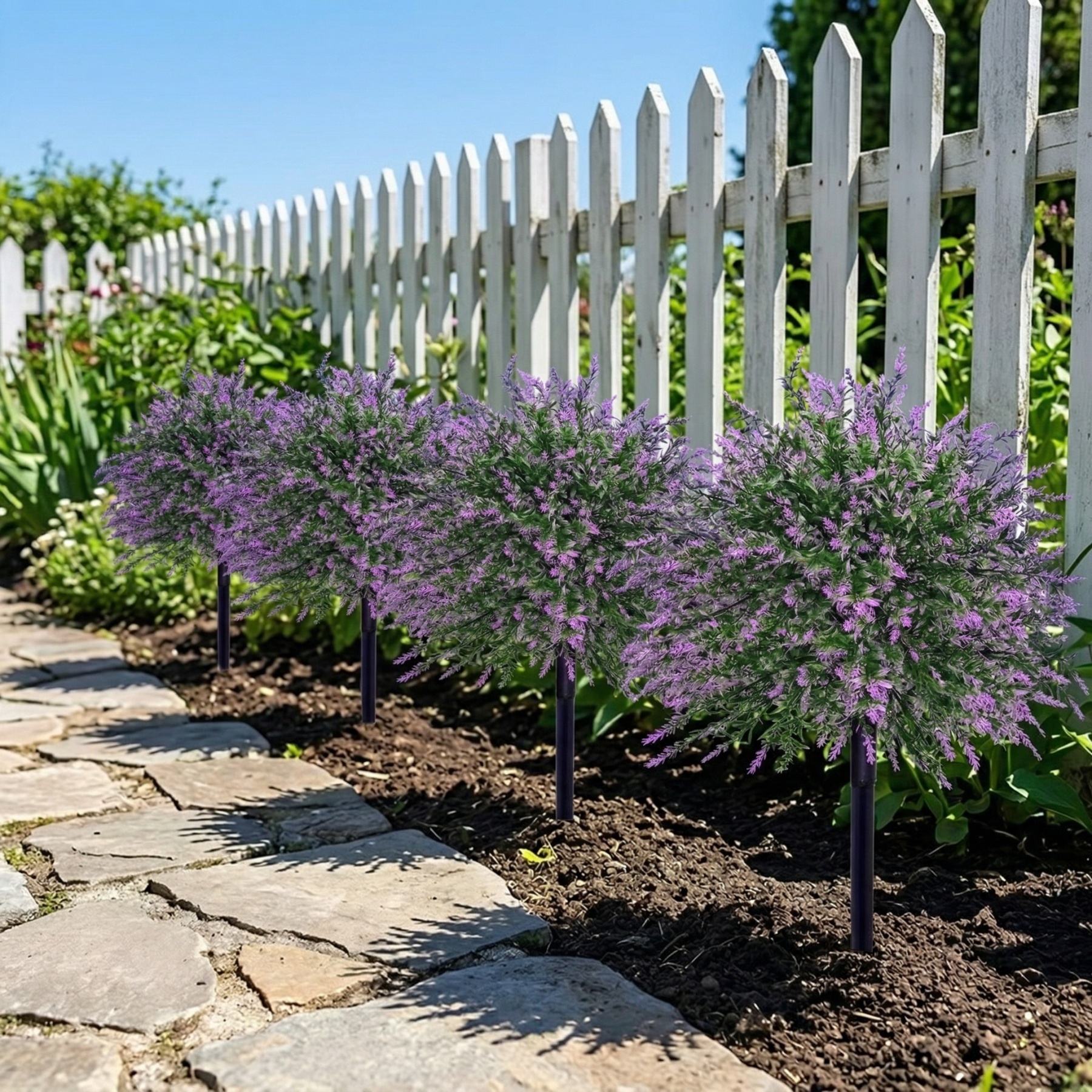 Artificial Lavender with Ground Stake 