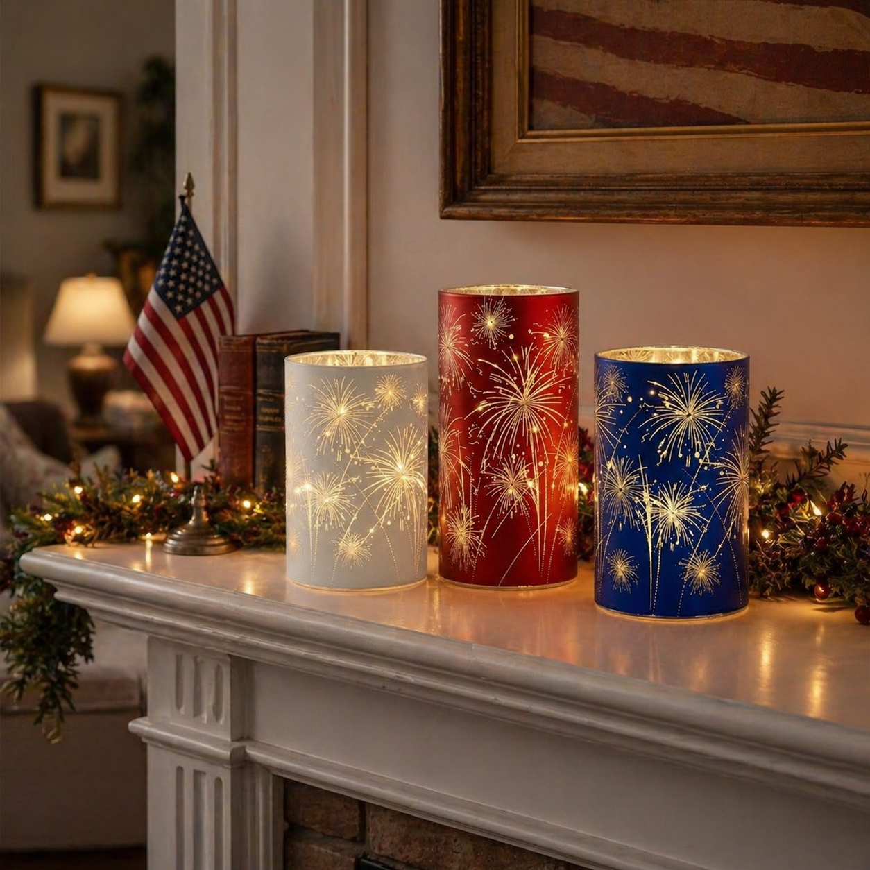 Set of 3 Celebration Firework Lanterns