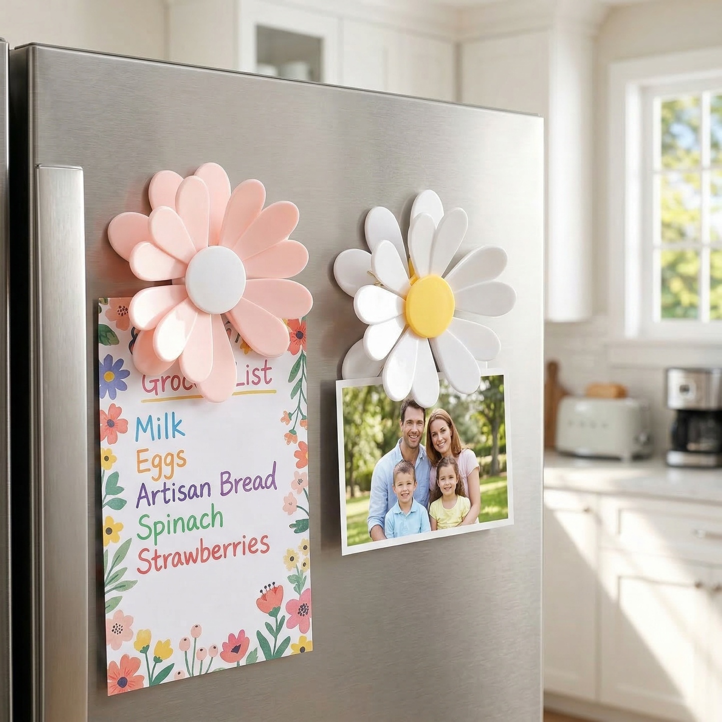 2-in-1 Daisy Magnetic Food Bag Clips – Detachable Flower Clips (2-Pack)
