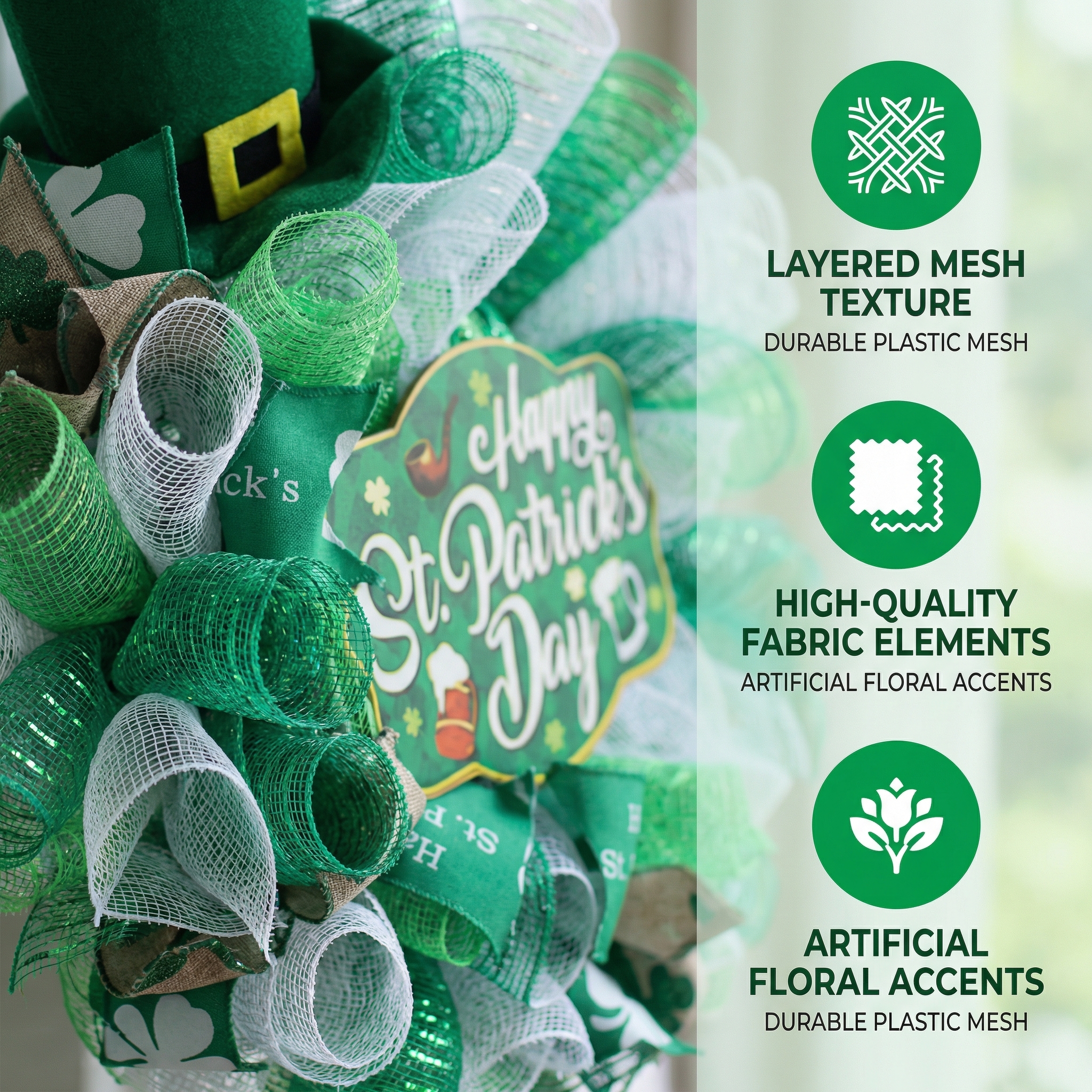 St. Patrick’s Day Leprechaun Wreath Doll Hanging Decor