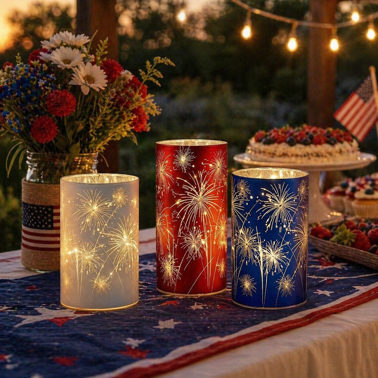Set of 3 Celebration Firework Lanterns