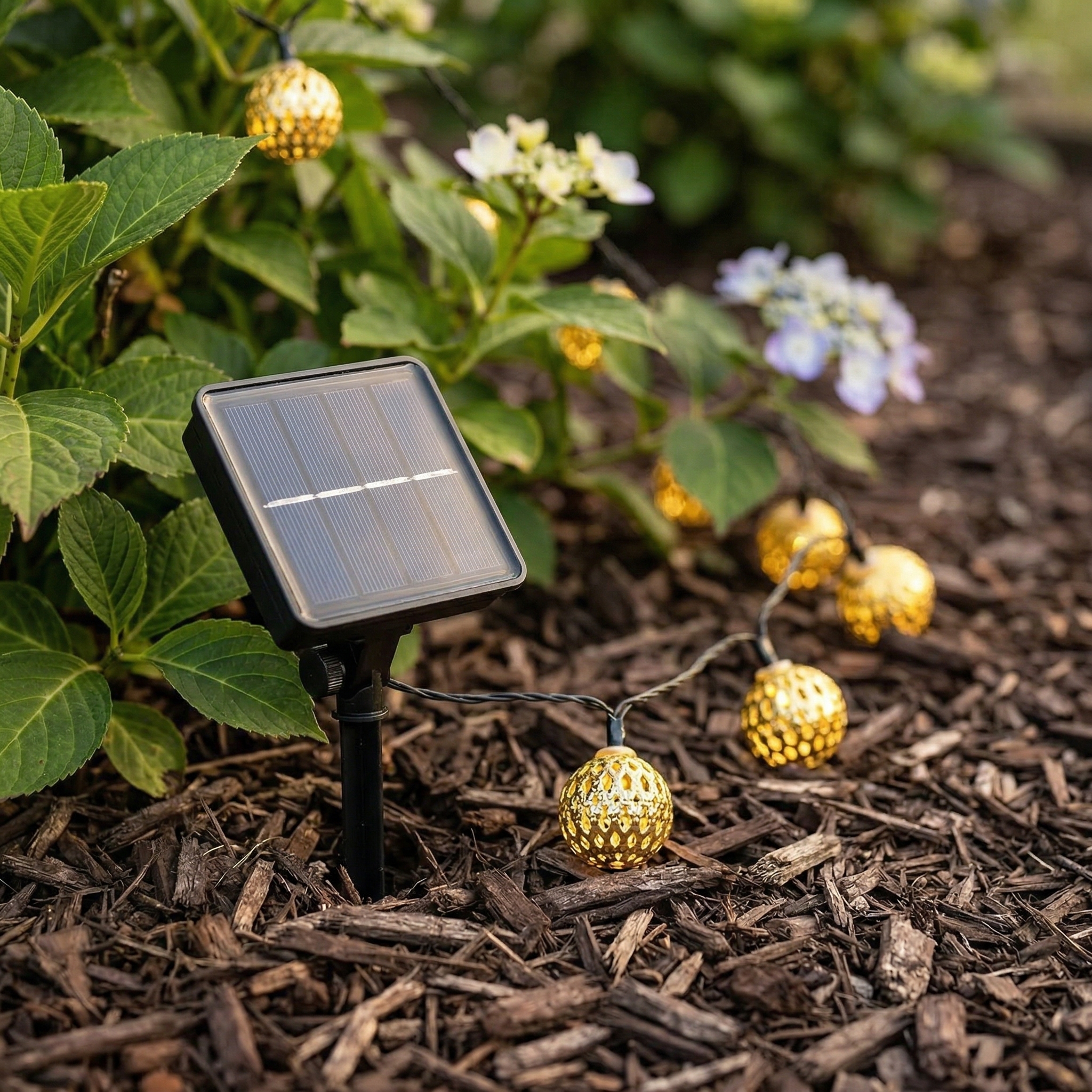 Solar Gold Moroccan String Lights – 8 Lighting Modes,Waterproof ,