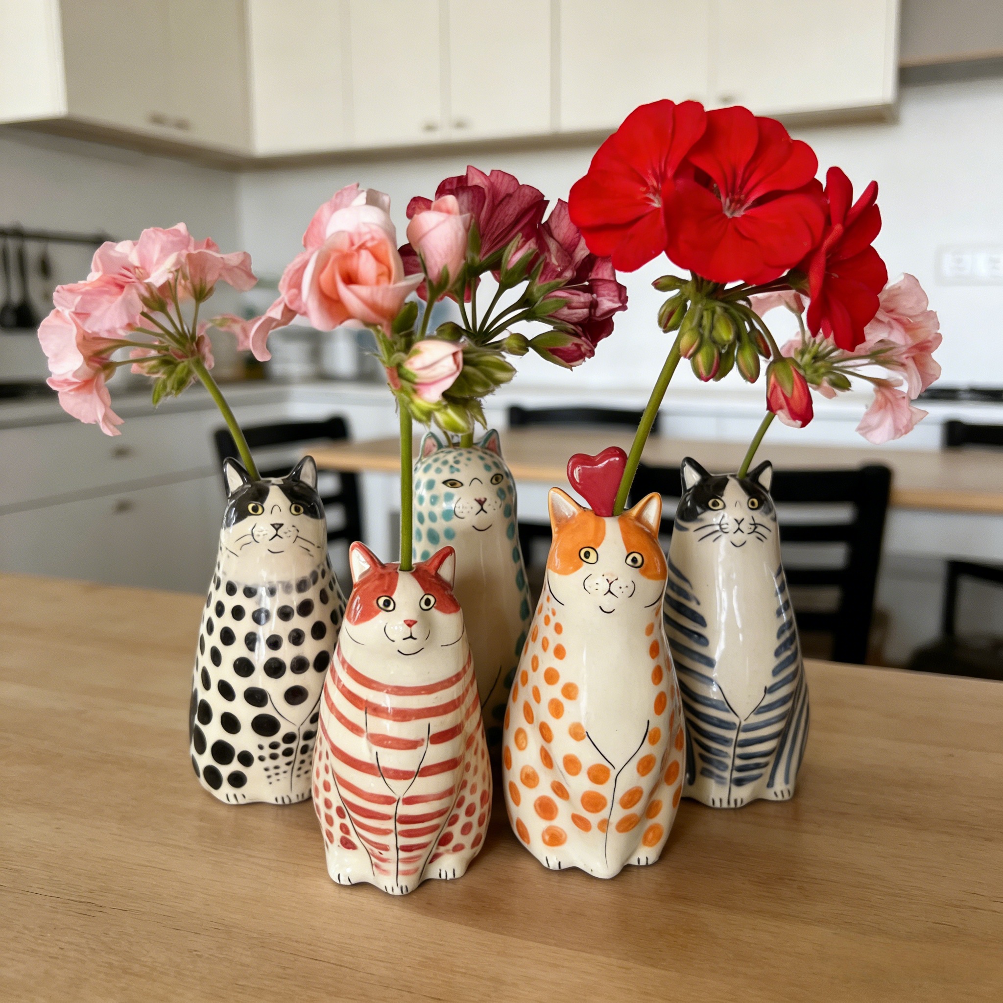 Polka Dot Cat Vase