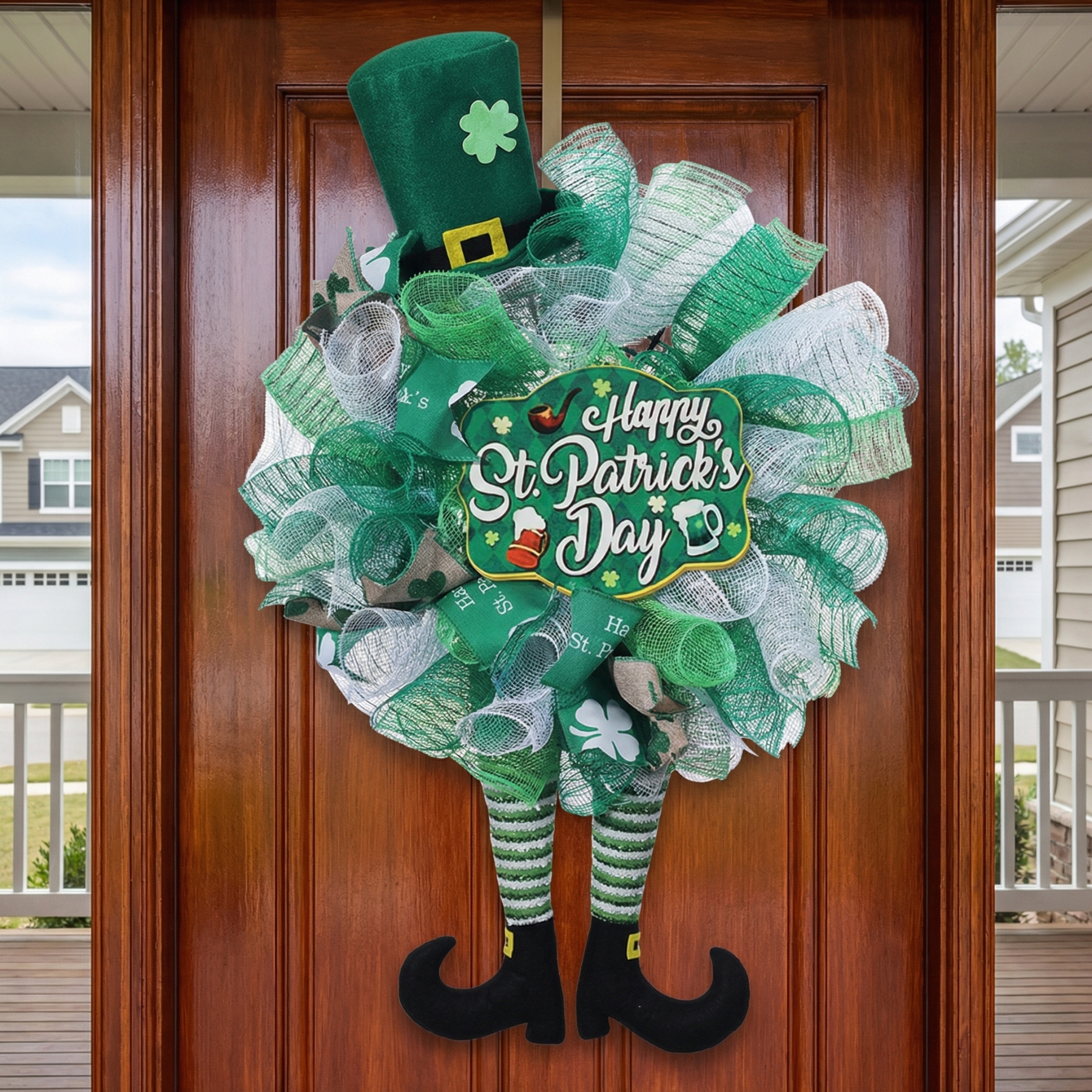 St. Patrick’s Day Leprechaun Wreath Doll Hanging Decor