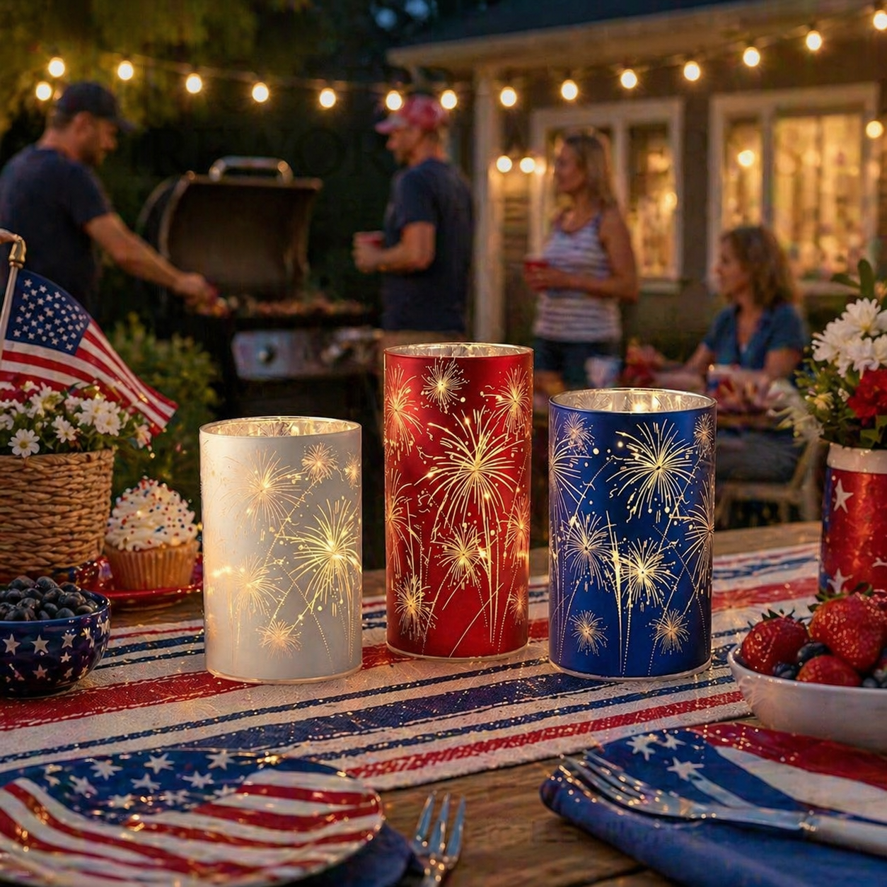 Set of 3 Celebration Firework Lanterns